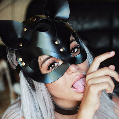 Free Shipping For Leather Cat Mask