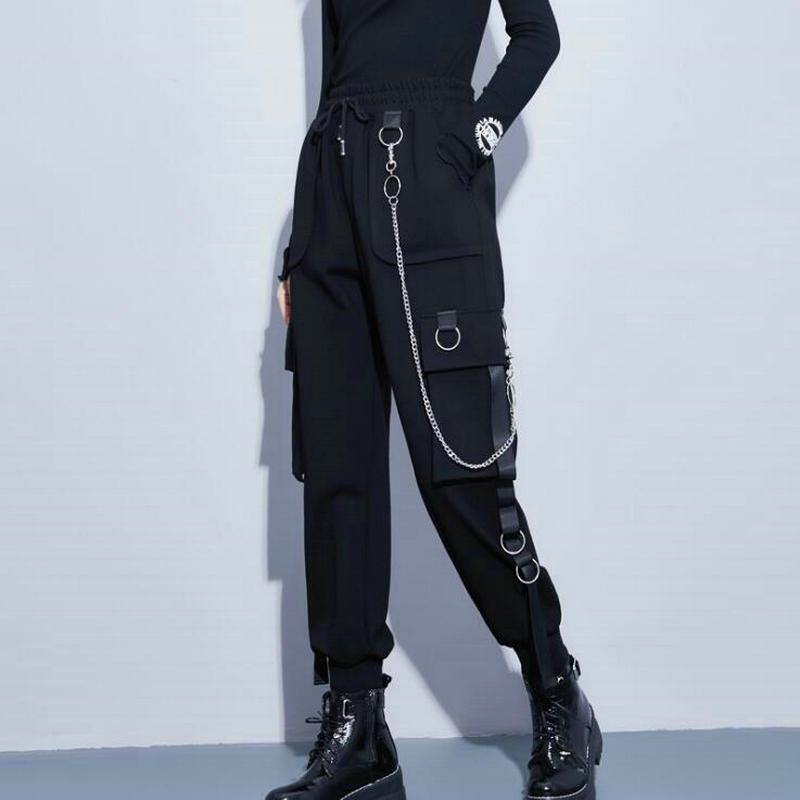 Free Shipping For'Bullets' Dark High Waisted Cargo Pants