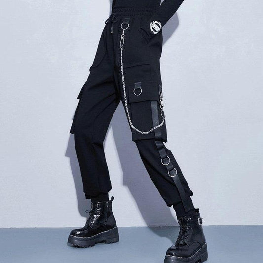 Free Shipping For'Bullets' Dark High Waisted Cargo Pants