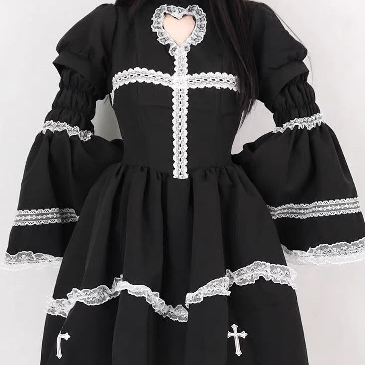 Free Shipping For 'Holy Doll' Cross & Lace Heart Shape Dress