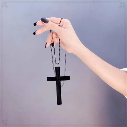 Free Shipping For 'Holy' Dark Goth Big Cross Necklace