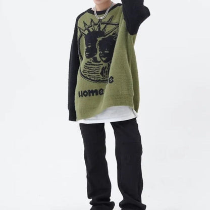 Free Shipping For 'Homemade' Oversized Unisex Punk Graffiti Sweater