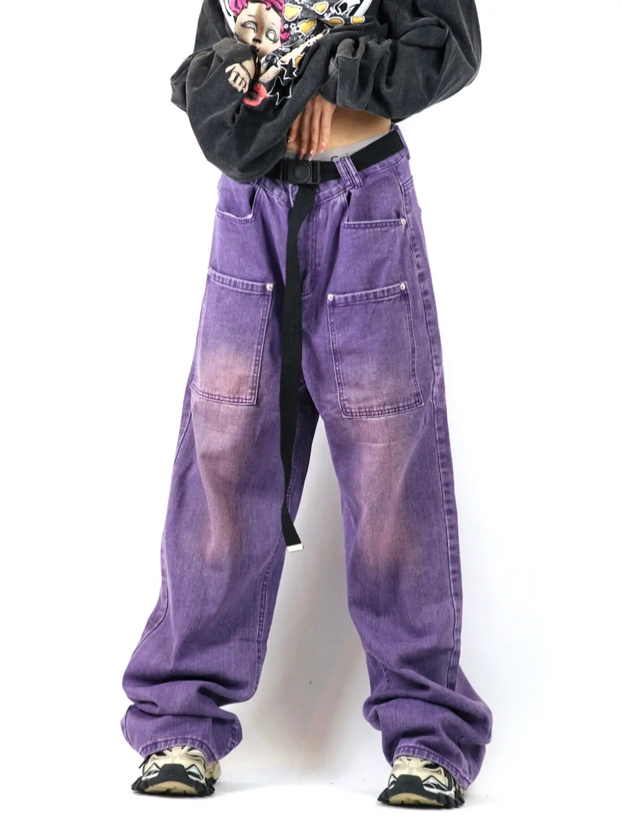 Free Shipping For 'Hyacinth' Purple Gradual Color Pants