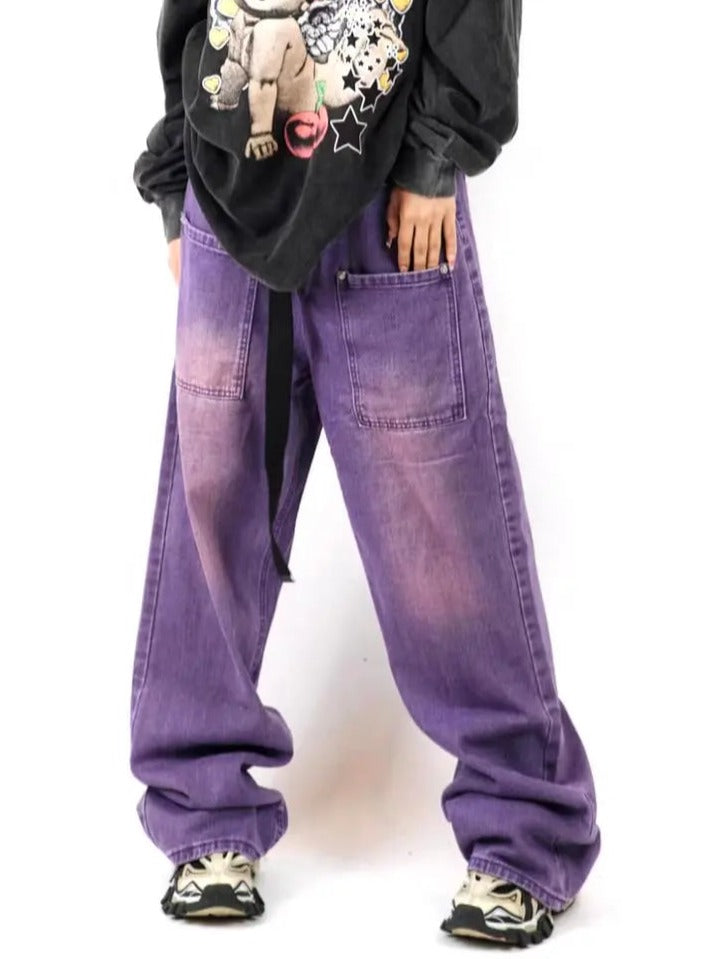 Free Shipping For 'Hyacinth' Purple Gradual Color Pants