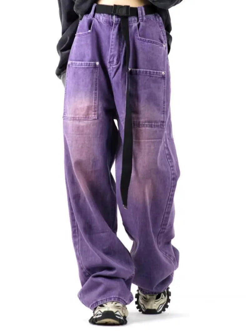 Free Shipping For 'Hyacinth' Purple Gradual Color Pants