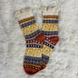 NORDIC heart patterned lace topped socks - gold