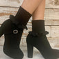 BOBBY lace cuff ankle socks  - black