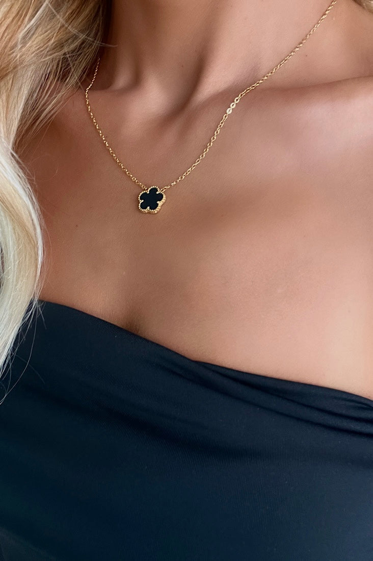 Free Shipping For Clover Necklace - Black