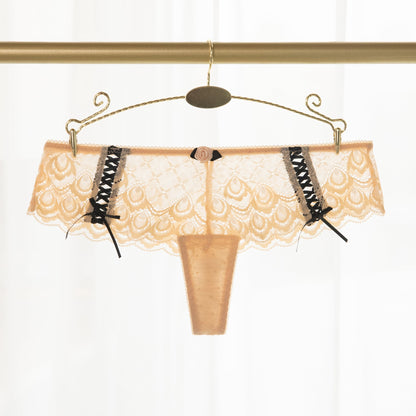 Free Shipping For Nude Lace Thong With Lace Up