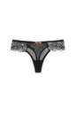 Free Shipping For Black Mesh With Flower Front Lace Thong