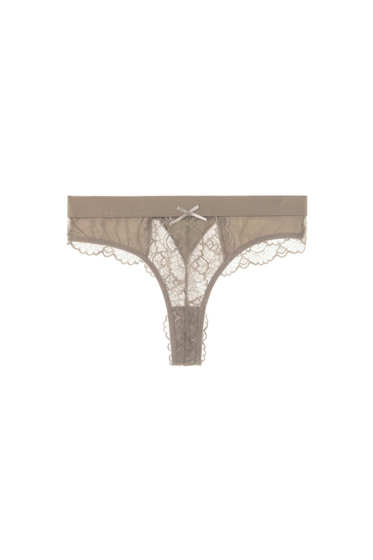 Free Shipping For Gray Elastic Waist Lace Thong