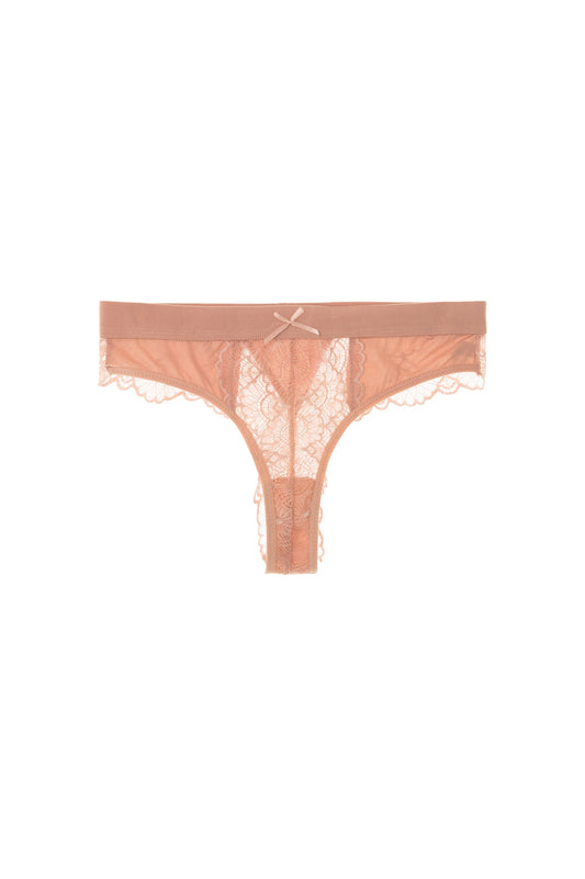 Free Shipping For Pink Elastic Waist Lace Thong