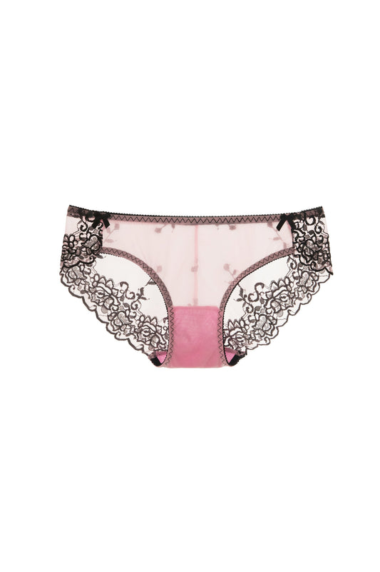 Free Shipping For Pink Mesh Lingerie Panties With Lace Back