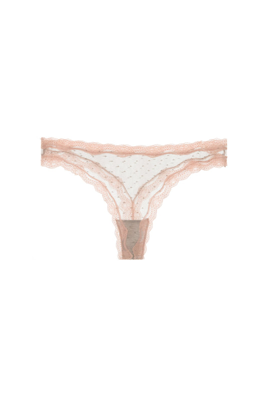 Free Shipping For Gray Lace Thong With Pink Lace Trim