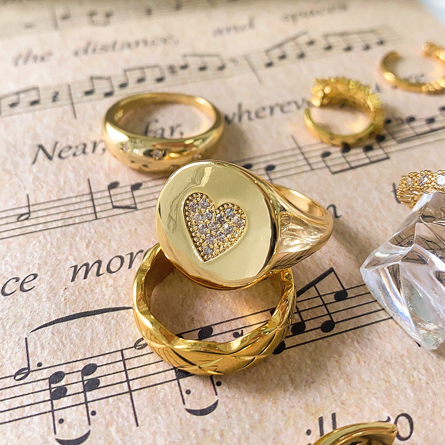 Free Shipping For Golden Plated Love Ring