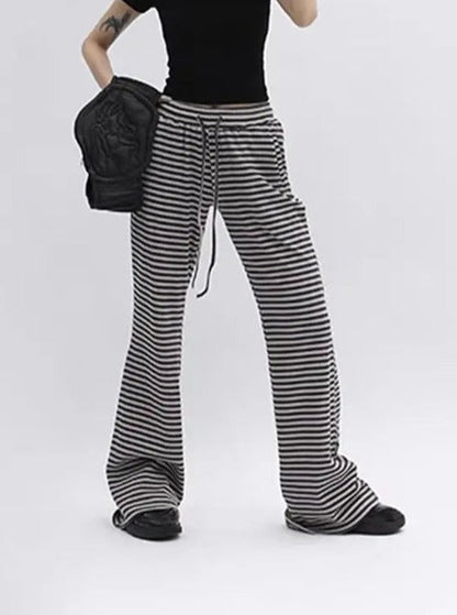 Free Shipping For 'Iconic' Grunge Striped Low-Waisted Drawstring Pants