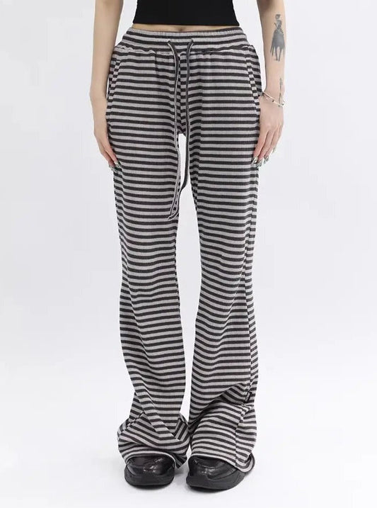 Free Shipping For 'Iconic' Grunge Striped Low-Waisted Drawstring Pants