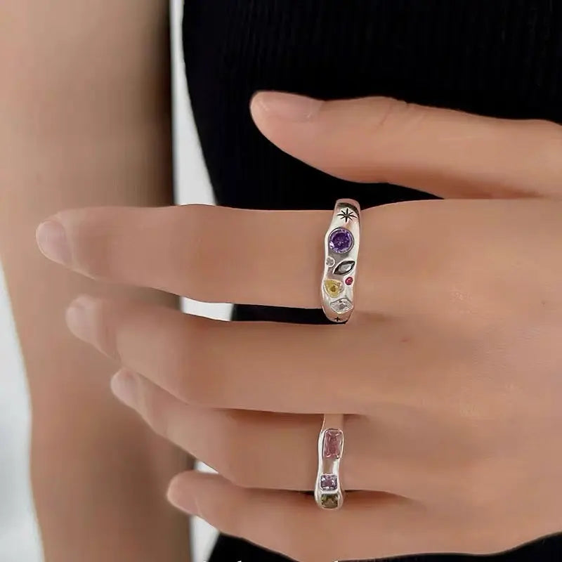 Free Shipping For 'Infinite Stone'  Y2k Pride Month Opal Rings Set