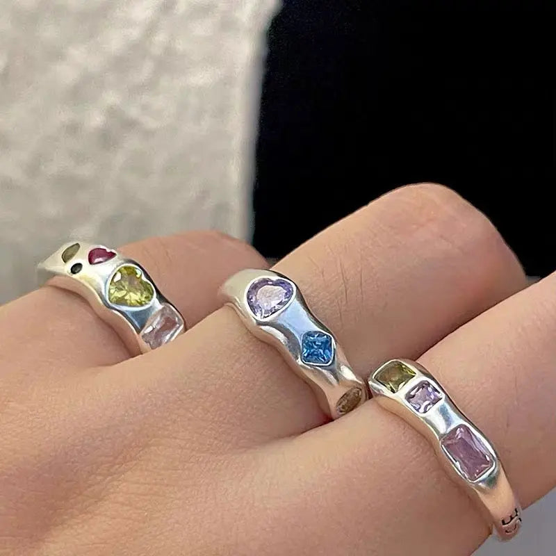 Free Shipping For 'Infinite Stone'  Y2k Pride Month Opal Rings Set