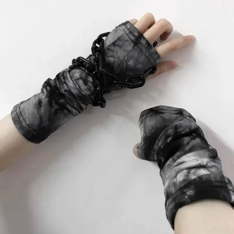 Free Shipping For 'Ink' Tie-dye Wasteland Punk Gloves