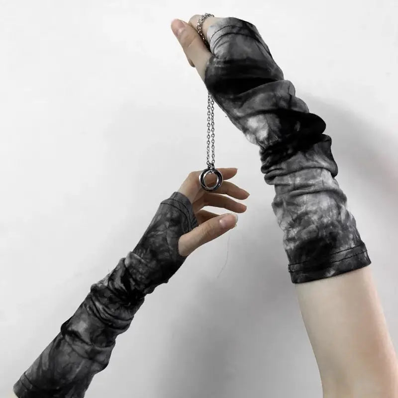 Free Shipping For 'Ink' Tie-dye Wasteland Punk Gloves