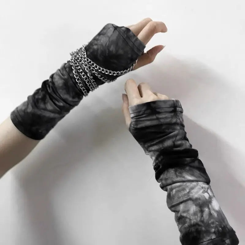 Free Shipping For 'Ink' Tie-dye Wasteland Punk Gloves