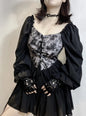 Free Shipping For 'Into the Black' Goth Chiffon Tie Dye Corset Dress