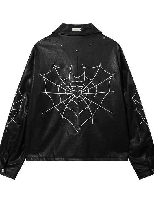 Free Shipping For 'Intuition' Dark Unisex Oversized Spider Leather Jacket