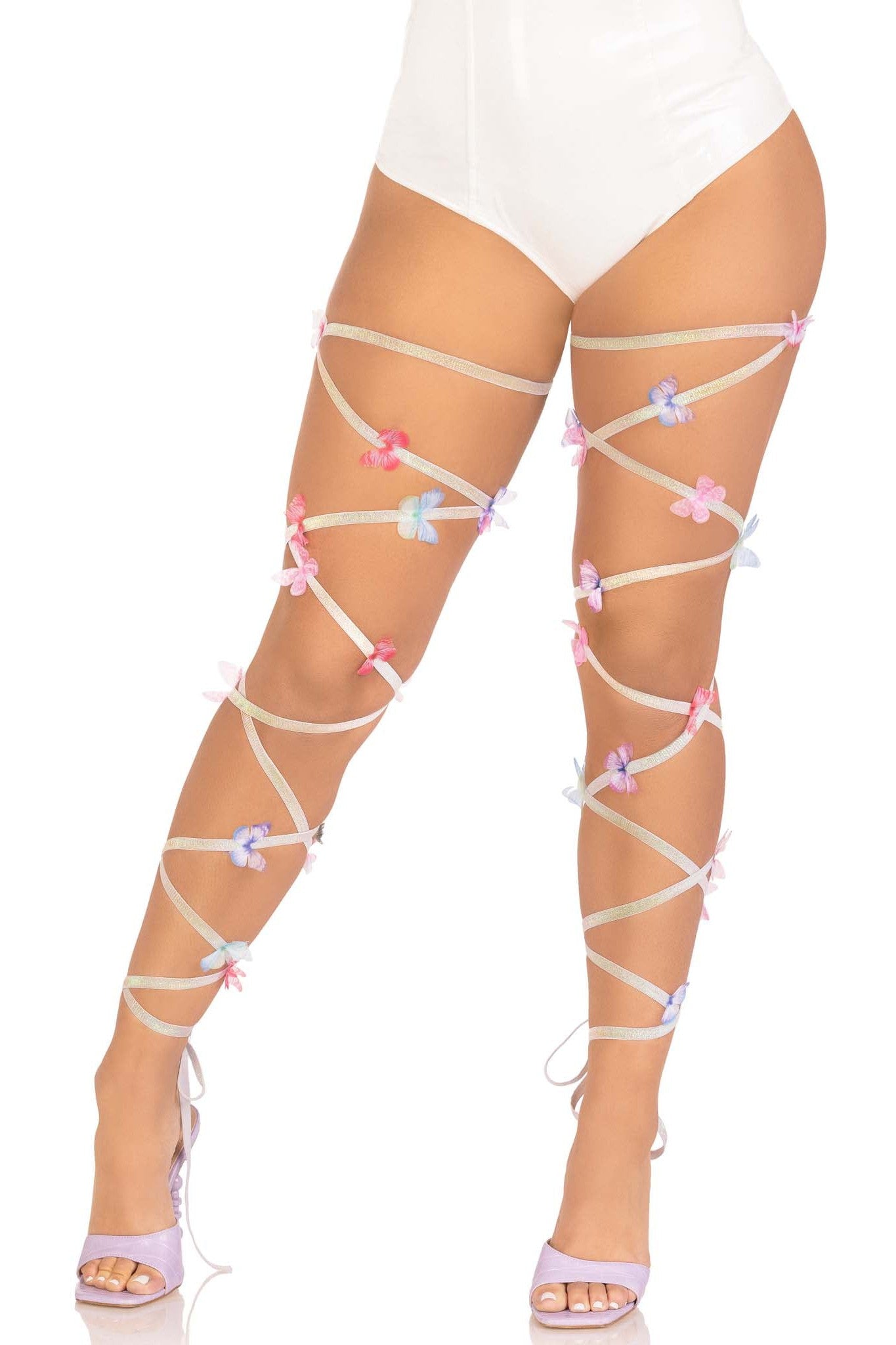 Free Shipping For Iridescent Glitter Butterfly Leg Wraps