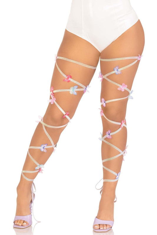 Free Shipping For Iridescent Glitter Butterfly Leg Wraps