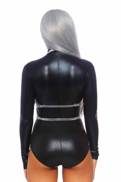 Free Shipping For Iridescent Studded Vinyl Body Harness