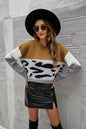 Color Block Animal Print Sweater