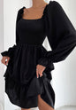 Shirred Ruffle Hem Dress