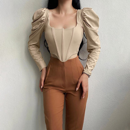 Gigot Sleeve Corset Top