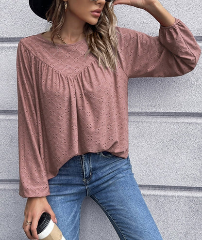 Eyelet Triangle Detail Blouse