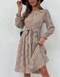 Cheetah Print Pleated Fall Dress