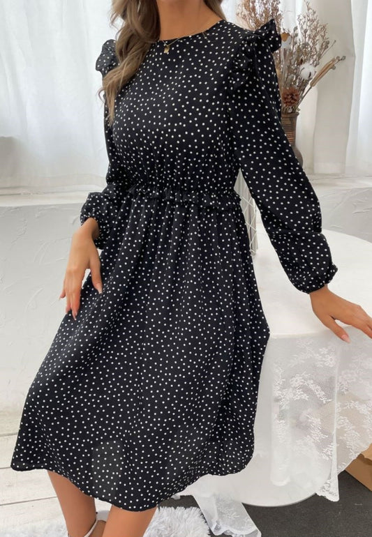 Polka Dot Button Back Dress