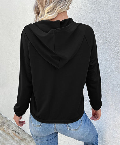 Half Button Hooded Sweatshirt