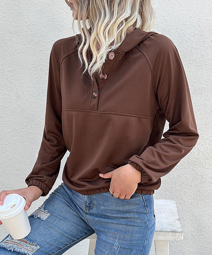 Half Button Hooded Sweatshirt