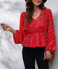 Floral Print Peplum Blouse