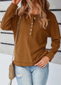 Classic Textured Knit Henley Sweater