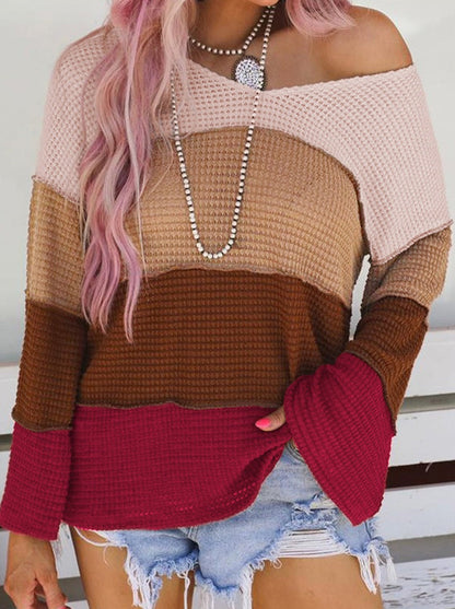 Textured Knit Multicolor Sweater