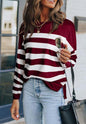 Classic Striped Patch Pocket Sweater