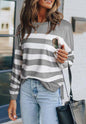 Classic Striped Patch Pocket Sweater