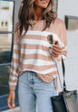 Classic Striped Patch Pocket Sweater