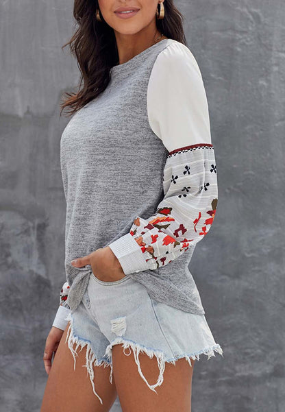 Color Block Mixed Print Sweater