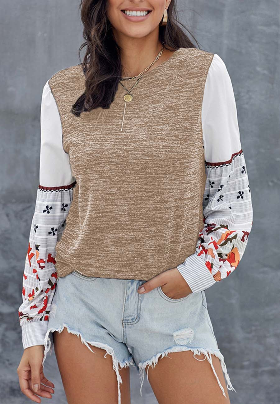 Color Block Mixed Print Sweater