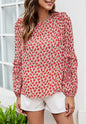 Floral Ruffle Long Sleeve Blouse