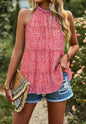 Floral Halter Tiered Blouse