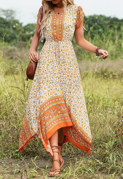 Boho Handkerchief Hem Dress